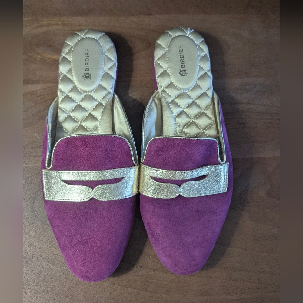Birdies Women's Purple and Gold Shoes - Picture 2 of 8